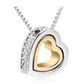 Double Heart Necklace with Pendant - Swarovski Elements