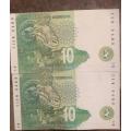 Tt Mboweni R10 notes in sequence
