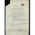 Union of SA - Document - Affidavit - 1 /- 1946 Stamps
