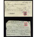 Union of SA - Document - 1 x 1 /- 1931 and 2 x 1 d Postage Stamp