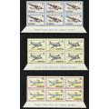 Rhodesia - Aircraft - Set of 6 Imprint Blocks of 6 - 1978 - MNH 5c Top Middel Stamp Damaged