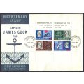 New Zealand - Bicentenary of Captain James Cook - Miniature Sheet FDC - 1969