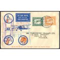 Union of SA - Registered Flight Cover - Cape Town to Paris France
