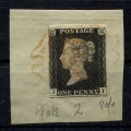 Great Britain - Penny Black - 1840 - Used On Piece