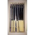 COMPLETE SET OF 6 TAYLOR SHEFFIELD EYE WITNESS FAUX BONE HANDLE TABLE Knives IN ORIGINAL BOX