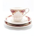 Vintage 1950s Fine Porcelain Grindley Cream Petal Rosemary Tea Trio - Cup, Saucer and Tea Plate
