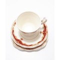 Vintage 1950s Fine Porcelain Grindley Cream Petal Rosemary Tea Trio - Cup, Saucer and Tea Plate