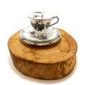 Shades Of Grey Unmarked Tea Trio  Cup, Saucer & Cake Plate