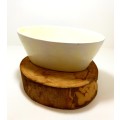 Oval Shaped Glazed Off-White (Yellow Tint) Ceramic Cache Pot / Planter