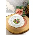Small Vintage Gold Chintz Porcelain Bowl With Romance Scenery