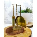 Vintage Brass Crumb Tray & Brush Hanging On A Stand