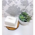 Simple Yet Elegant Off White Handmade & Glazed Pottery Cheese Dish