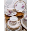 Exquisite 30 Pieces Unmarked Tea & Coffee Set With Matching 3 Tier Cake Stand