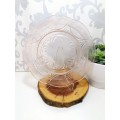 Gorgeous Salmon Pink Glass Cake/Biscuit Plate