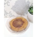 Gorgeous Salmon Pink Glass Cake/Biscuit Plate
