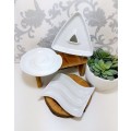 Set Of 3 Classic White Small Crudités Platters