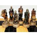 Skeleton Slayer Fantasy Gothic Skull Chess Men Set