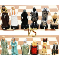 Lord of the Rings Character Themed Chess Set with Wooden Board