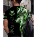 Flaming Wolf Green Medium Shirt