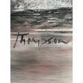 Thompson Art - Beautiful Pink Landscape and Ocean Art paintings on Canvases