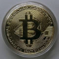 BTC  Bitcoin Physical Collectible Coin Gold-Plated  in Protective Acrylic Case