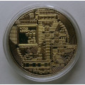 BTC  Bitcoin Physical Collectible Coin Gold-Plated  in Protective Acrylic Case