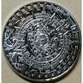 Mexico Azetc Mayan Prophecy Calendar Souvenir Coin  -SILVER PLATED