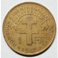 RARE -1942 FRENCH EQUATORIAL AFRICA 1 FRANC