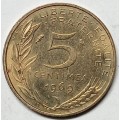 BRILLIANT 1969 5 centimes france- AU