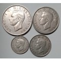 GREAT 1949 MINT SET HALF CROWN, 2 SHILLING, SHILLING AND SIXPENCE