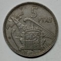 SPAIN 5 PESETAS 1957 - GREAT DETAIL