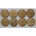 GREAT FRANCE 20 CENTIMES SET (1962, 1964, 1963, 1971, 1973, 1992 AND 1993)