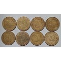 GREAT FRANCE 20 CENTIMES SET (1962, 1964, 1963, 1971, 1973, 1992 AND 1993)
