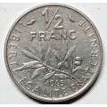 Great 1965 France 1/2 francs- signature O Roty - AU