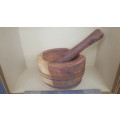 Large African Wooden Mortar And Pestle