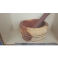 Large African Wooden Mortar And Pestle