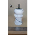 Vintage! Marble Pepper Grinder, Solid Marble And Chrome