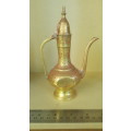 Vintage - Brass - Small Indian Aftaba Teapot Pitcher - Hand Etched
