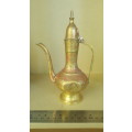 Vintage - Brass - Small Indian Aftaba Teapot Pitcher - Hand Etched