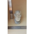 Hand-Carved! African Stone Bust - Old Man Sculpture
