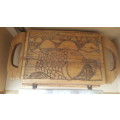 Vintage! Hand-Carved! African Wooden Jewelry Box - Fish Themed