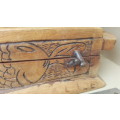 Vintage! Hand-Carved! African Wooden Jewelry Box - Fish Themed