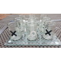 Drinking Game! X And O / Tic-Tac -Toe Glass Set (Boxed)