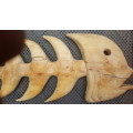 X-Large Solid Wood! Hand Carved - Fish Bones