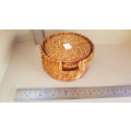 Beautiful !  Hand Made * Wicker * Coaster set with Holder