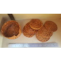 Beautiful !  Hand Made * Wicker * Coaster set with Holder