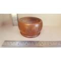 Round Carved Wooden Bowl with fixed base