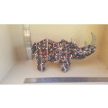 Africana ! Beaded Wire Sculpture - Rhino - Hand Made!