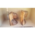 Africana! Busts - Hand Carved Natural Wooden Stumps - Live Edge - Book-Ends