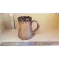 Belgian Stein Beer Mug - Embossed Ceramics - Ceramica World Handmade - Signed Pottery